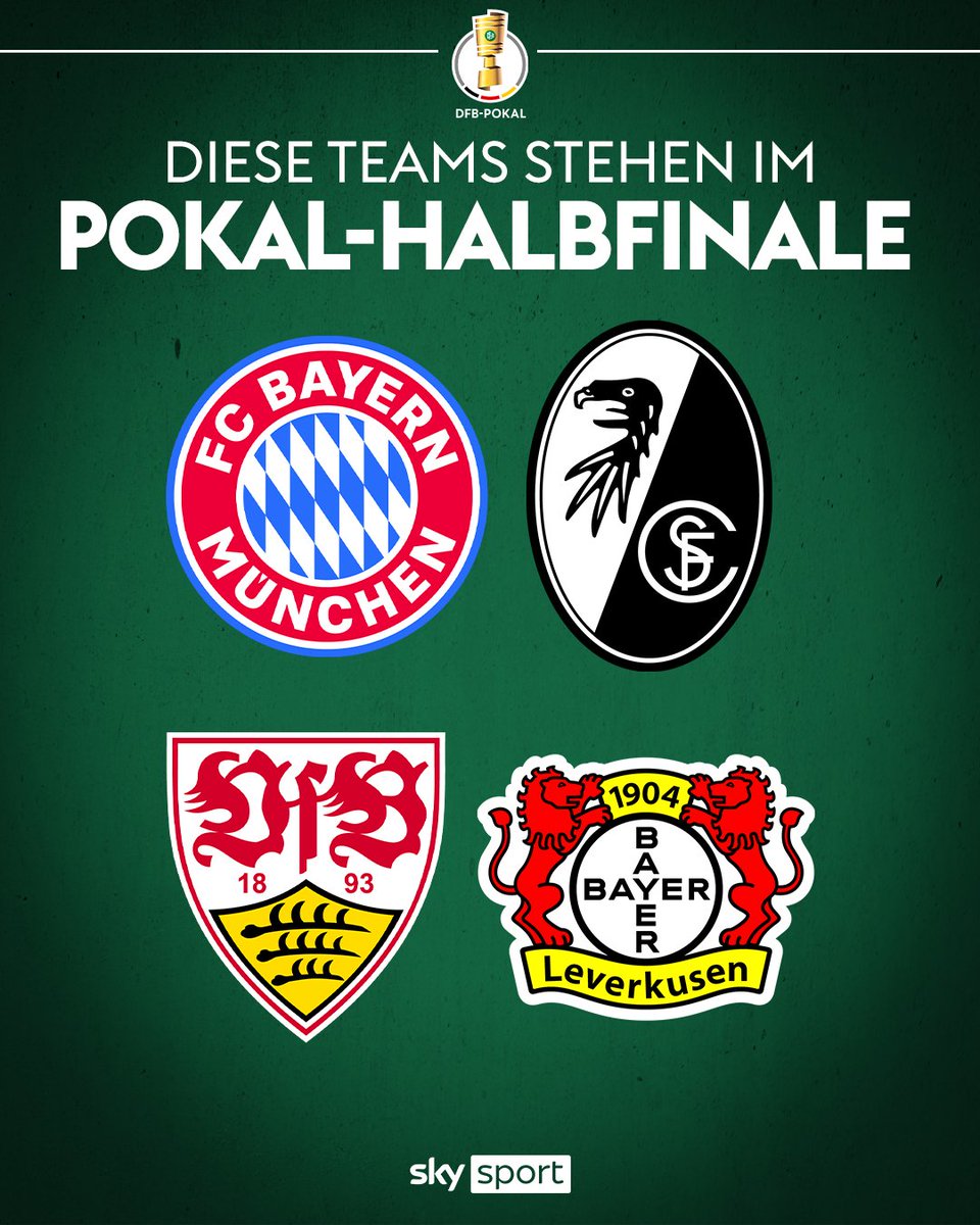 Bayer04Lev_pl's tweet photo. 🏆Oto półfinaliści Pucharu Niemiec.
#SkyCup #DFBCup #Cup https://t.co/9d7YbT7g1x