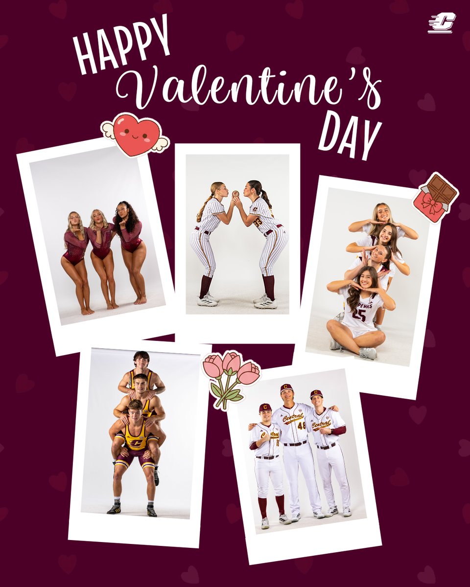 To: Chippewa Fans 🔥

Happy Valentine's Day! ❤️‍🔥

From: CMU Athletics 💞

#FireUpChips🔥⬆️