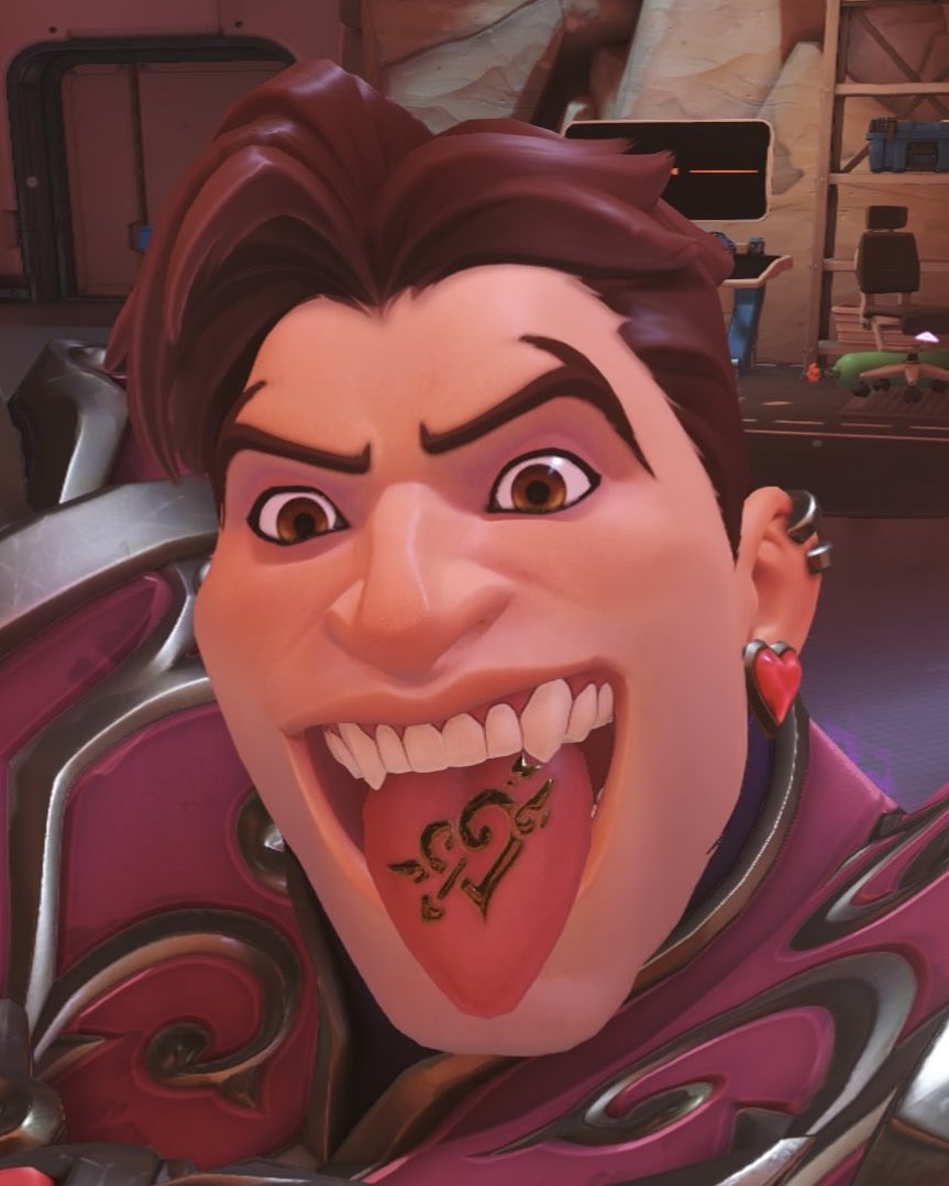 Aughh his tongue tattoo ( mind his goofy ah it’s just Hazard core )