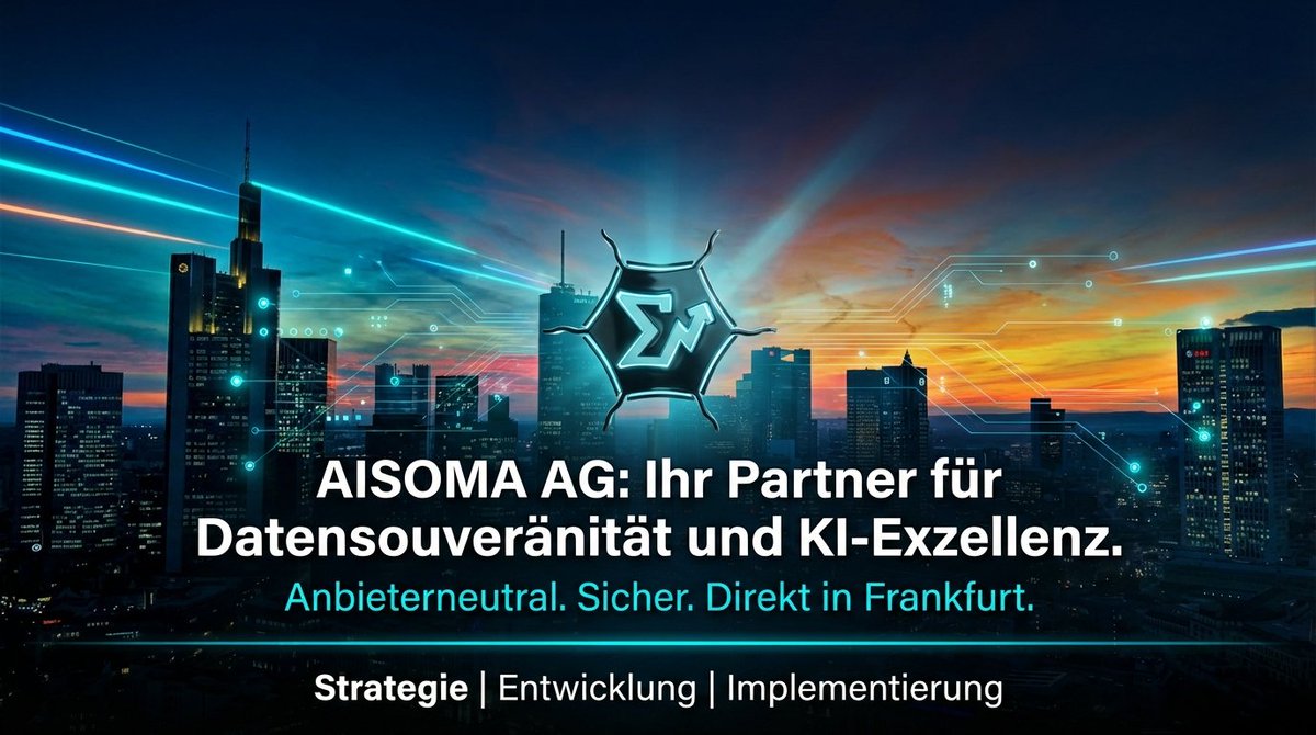 Ihre Daten. Ihre Infrastruktur. Ihre KI.

Wir beenden die Abhängigkeit von Cloud-Anbietern. 
👉 aisoma.de

#KI #Datenschutz #OpenSource #LLM #OnPremise #RheinMain #Frankfurt #Mainz #Wiesbaden #Darmstadt