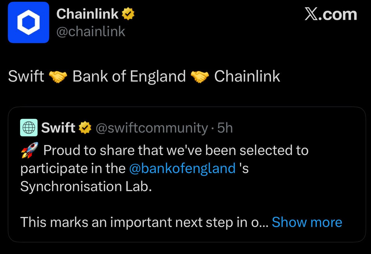 Swift doesn’t even mention chainlink 😭