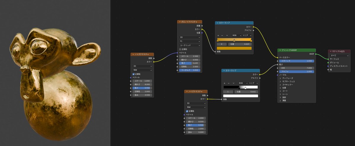 Blender

高級感のある黄金のノード
A luxurious golden node

Xの投稿では添付画像が低画質化してしまいノードの文字が読めないことがあります．高画質版を送信しますので，欲しい方はフォローのうえ「☆」とコメントしてください．

#Blender #b3d