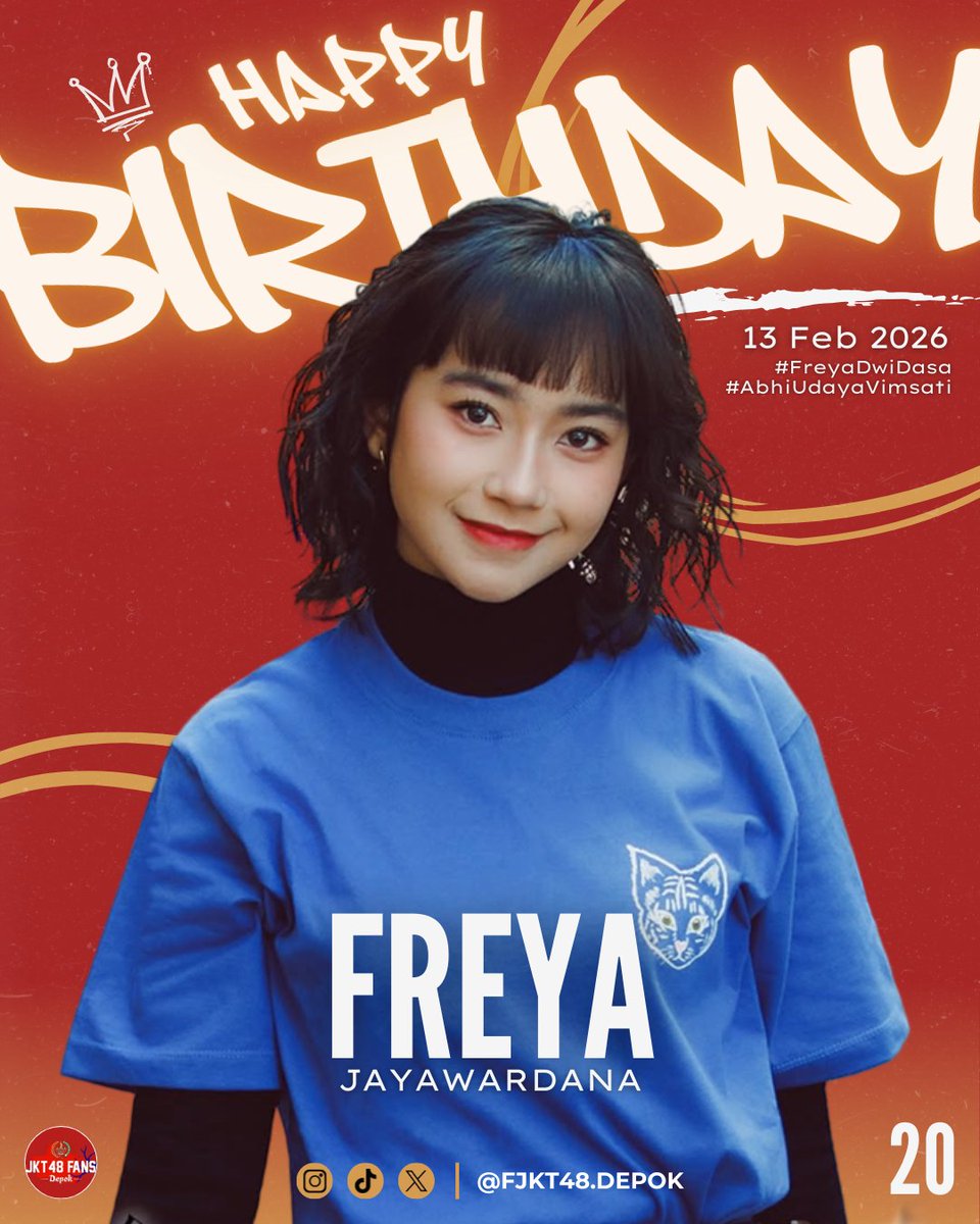 Happy Birthday, Caramel ku <a href="/Freya_JKT48/">Freya Jayawardana</a>

Ada senyum yang tak sekadar lengkung bibir, melainkan rumah bagi yang kehilangan arah. Dan hari ini, rumah itu bertambah usia. 
Semoga manismu tak pernah larut oleh waktu. Tetaplah jadi kamu yang manis🌷🤎

#FreyaDwiDasa 
#AbhiUdayaVimsati
