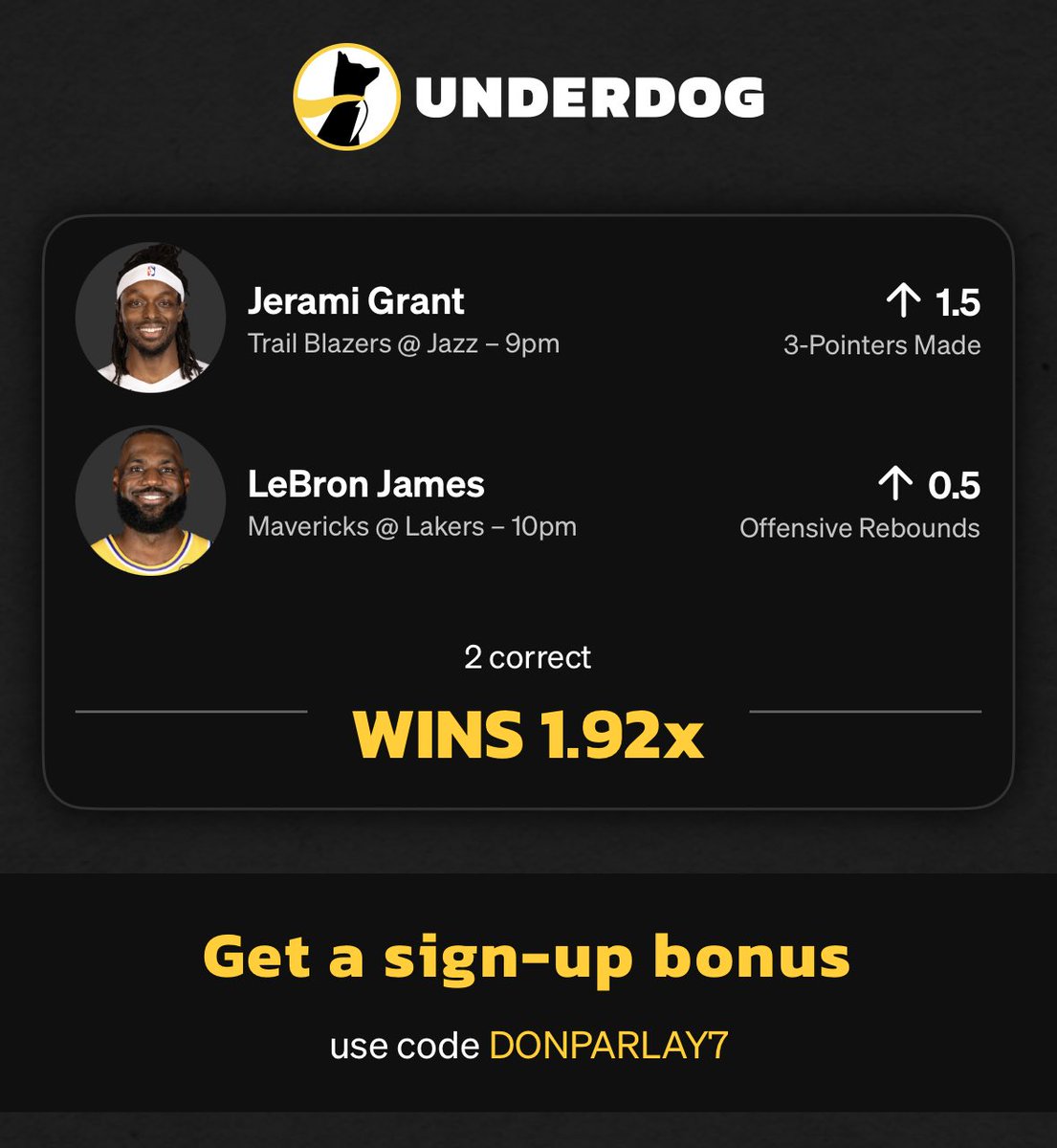 play.underdogfantasy.com/es-r40JOLplZg Parlay for NBA that I really really like! Gambling