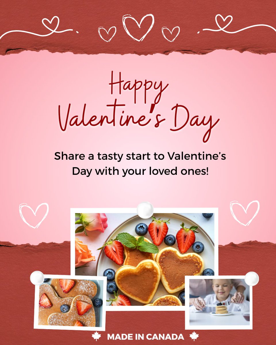 Wishing you a very Happy Valentine's Day and fun filled Family day! 🍁

#madeincanada #madeincanadamatters #supportlocal #Canada #localbusiness #pancakes #pancakestack #fluffypancakes #waffles #breakfast #brunch #lunch #dinner #wholegrains #wholegrains_council