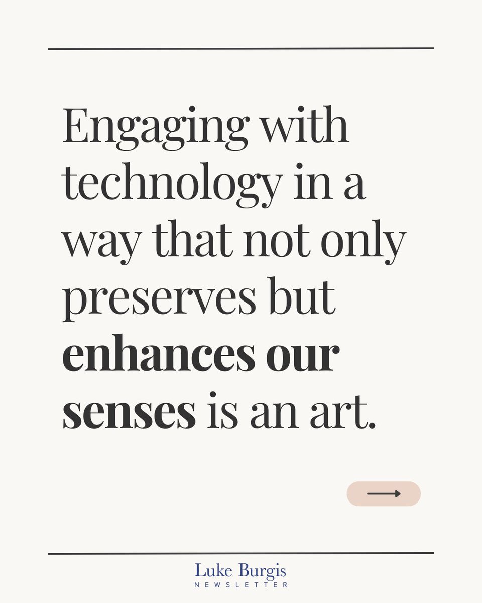 lukeburgis's tweet photo. Engaging with technology in a way that not only preserves but enhances our senses is an art. https://t.co/lmNQsTONq9
