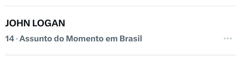 É ELE 🔧

JOHN LOGAN está entre os assuntos do momento do ‘X’
