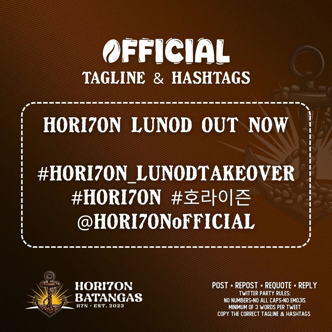 [📣] Remember to follow the TP rules and give it your all. Let's take this worldwide!

02/13 (Friday) - SONG RELEASE | 12:00am

HORI7ON LUNOD OUT NOW

#HORI7ON_LUNODTakeOver
#HORI7ON #호라이즌 
<a href="/HORI7ONofficial/">HORI7ONofficial</a>