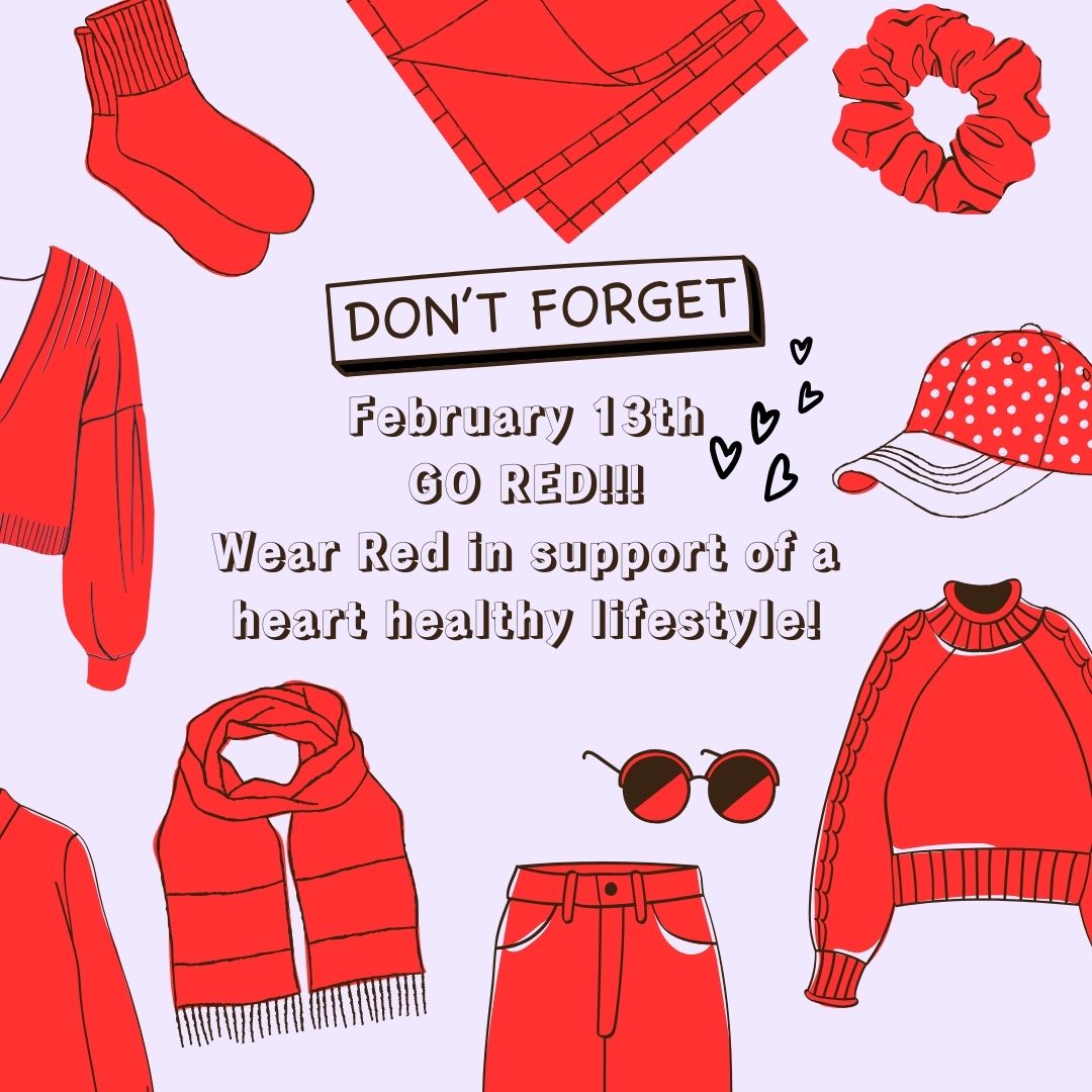 Wear red in support of a heart healthy lifestyle to school tomorrow, Friday, February 13th! #HeartHealth #windhamsd #windhamnh #americanheartassociation