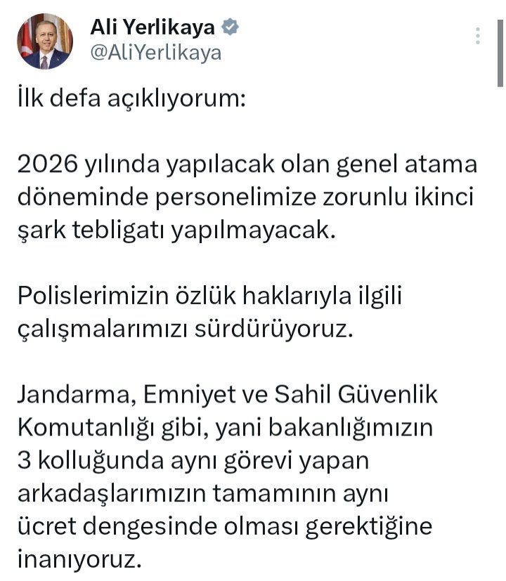 Devlette DEVAMLILIK ESASTIR‼️
Polislerimize daha önceki dönemlerde SÖZ VERİLİP, yapılmayan Beklentileri:

✅Haftada 40 saat üzeri Mesai Ücreti,
✅4 gruplu 12/36 çalışma sistemi,
✅Gece Çalışma Tazminatı verilmesi,
✅2.ŞARKın kalkması,

Sn 
<a href="/miamustafacftci/">Mustafa ÇİFTÇİ</a>

 #PolisBakandanUmutlu