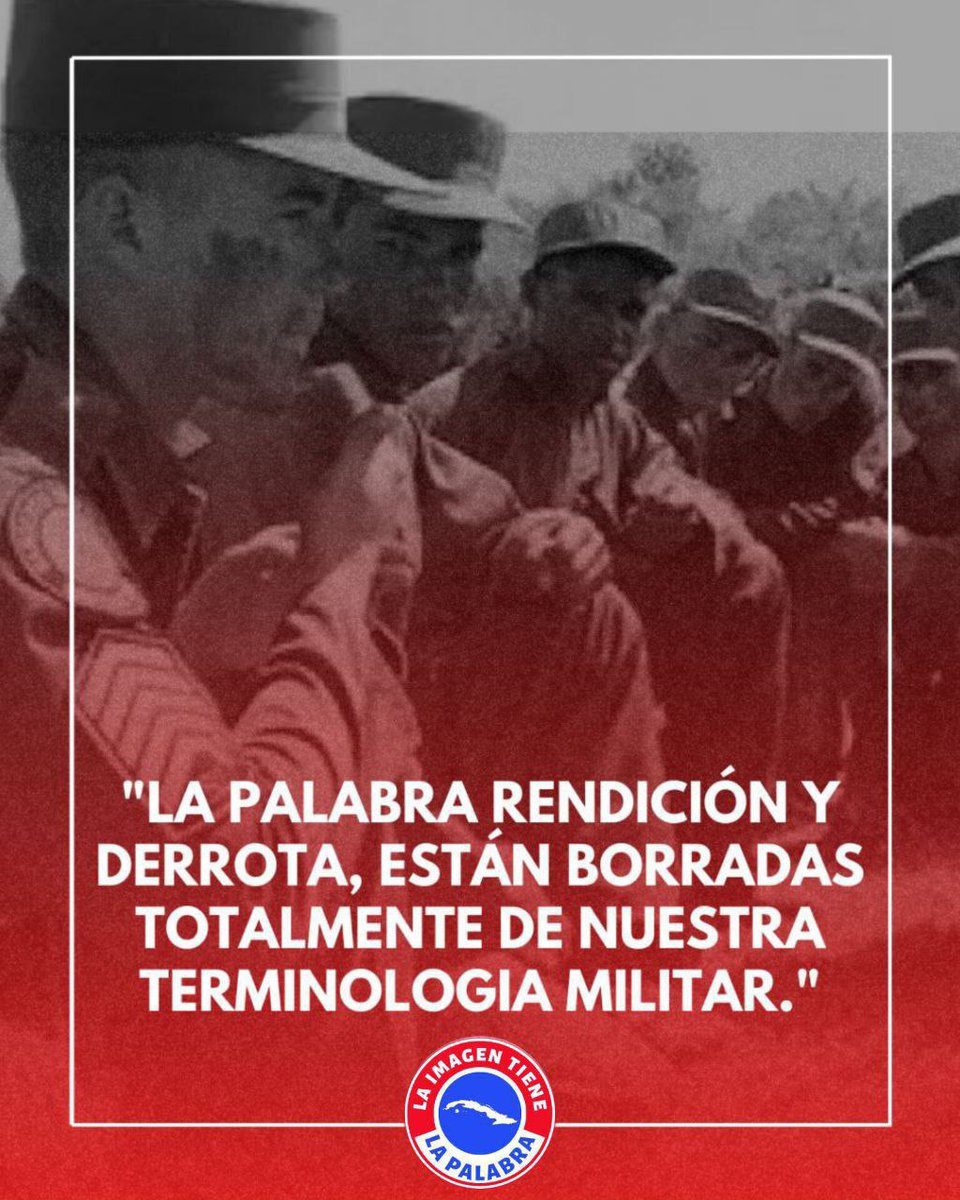 ‼️En nuestras filas, la palabra rendición y la palabra derrota han sido borradas totalmente de la terminología militar.  
Cada jornada de entrenamiento reafirma que la firmeza, la disciplina y la unidad son el camino seguro hacia la victoria.  

#CubaEstaFirme #PuebloUniformado