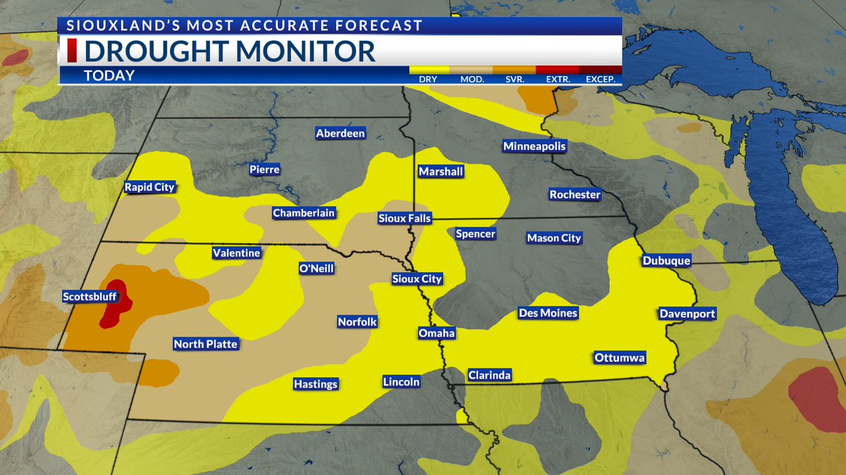 The latest drought monitor is in and moderate drought/abnormally dry conditions have expanded in Siouxland!