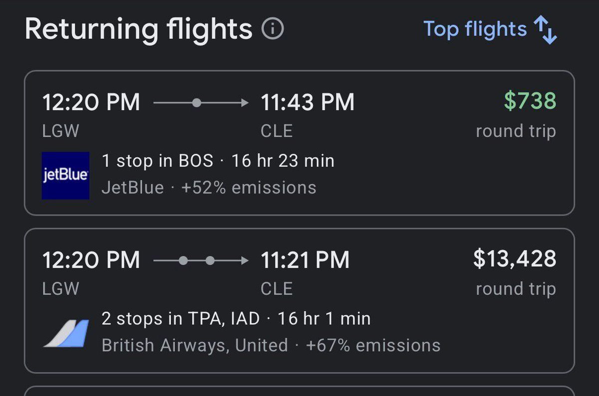 it might seem stupid, but i will always pick the $13,428 flight over the $738 flight, and here's why.

1. two stops instead of one, allowing me to chat with more prospects and key stakeholders in Tampa Bay and Washington, DC (double the TAM)

2. a more expensive flight forces me