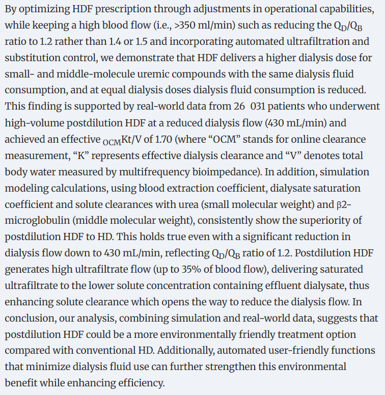 CKJsocial's tweet photo. Does online high-volume hemodiafiltration offer greater efficiency and sustainability compared with high-flux hemodialysis? 

A detailed simulation analysis anchored in real-world data

https://t.co/eVp9P9X9hV https://t.co/aA354jbyDH