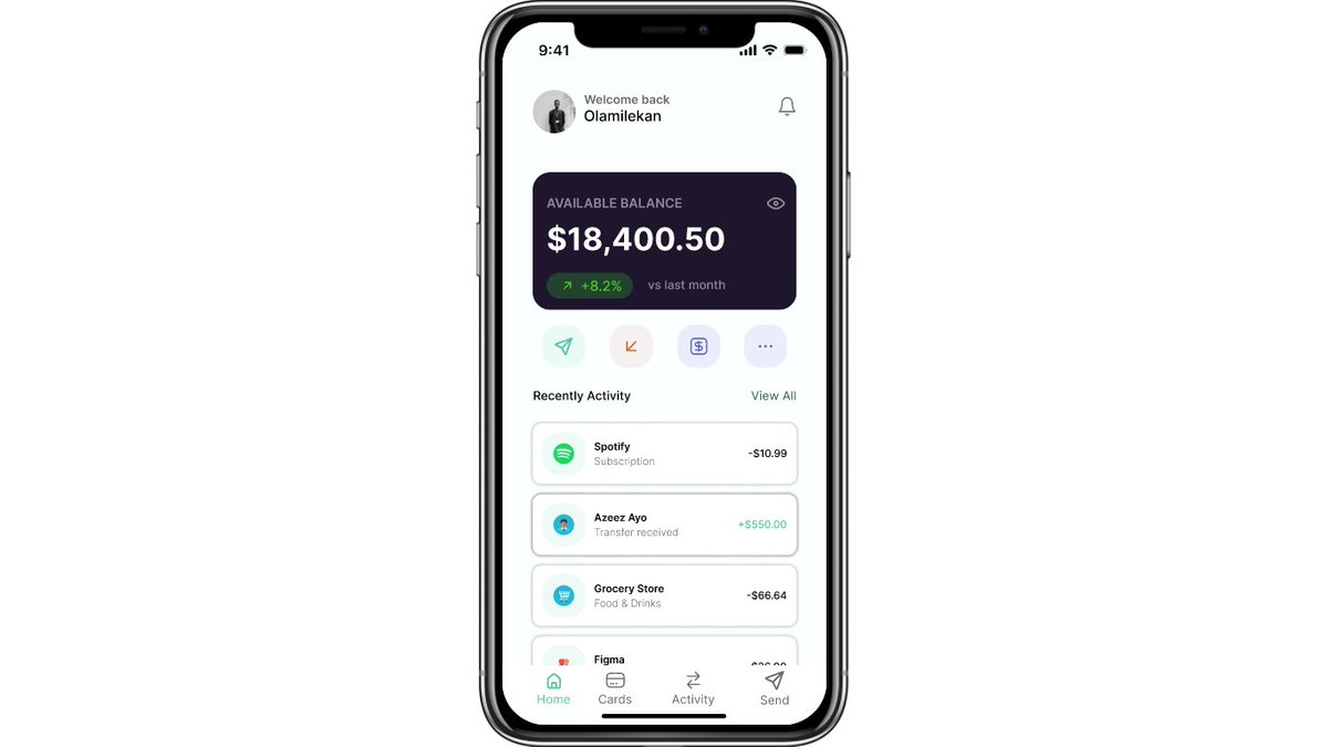olamilekan_ari's tweet image. Currently designing a mobile banking app for sending and receiving money 📱
Focused on security, clarity, and a smooth user experience.

More screens coming soon.
Feedback is welcome. 🚀