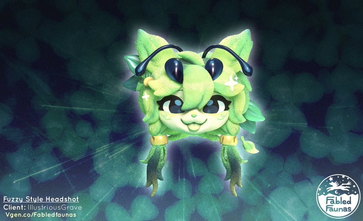 FabledFaunas's tweet photo. Fuzzy style headshot for IllustriousGrave 💚 https://t.co/vXUjE3TERk