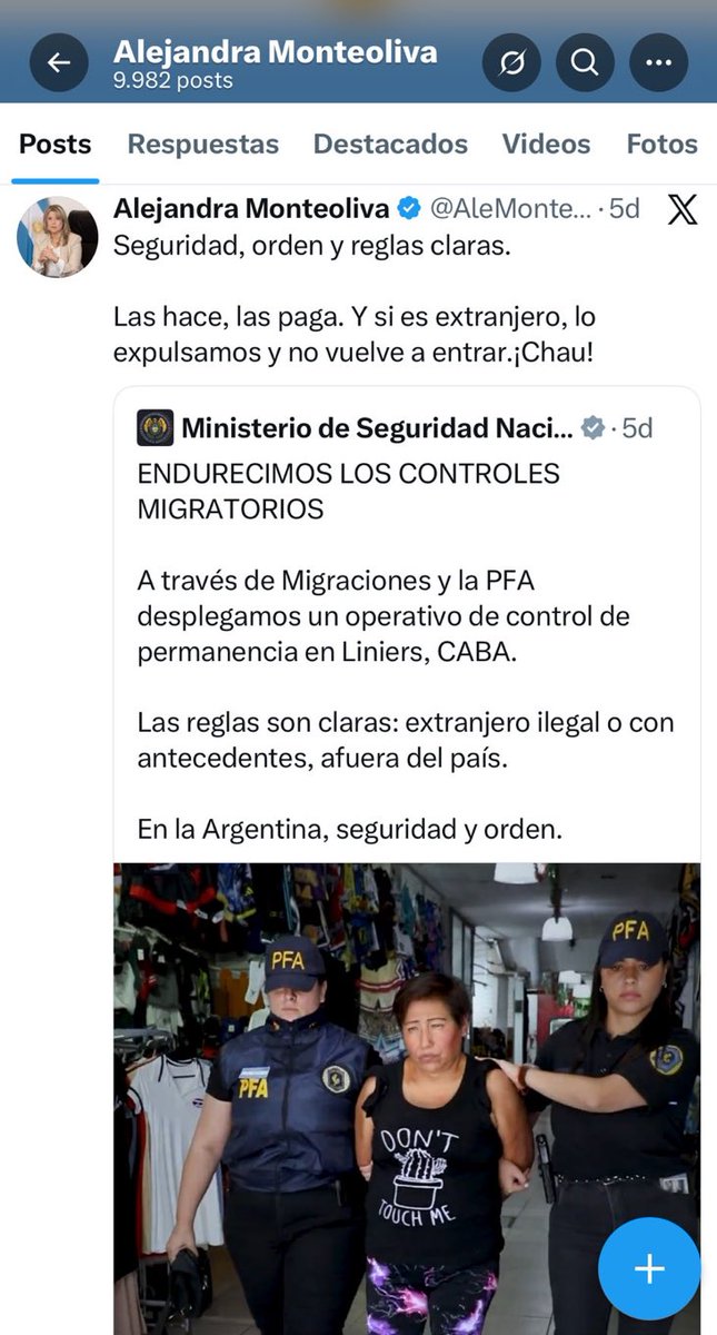Es más valiente ir a buscar a una inmigrante en Liniers y exponerla violando todos sus derechos que identificar a cuatro príncipes de la molotov en Plaza Congreso con drones sobre sus cabezas y un ejército de policías a cinco metros.