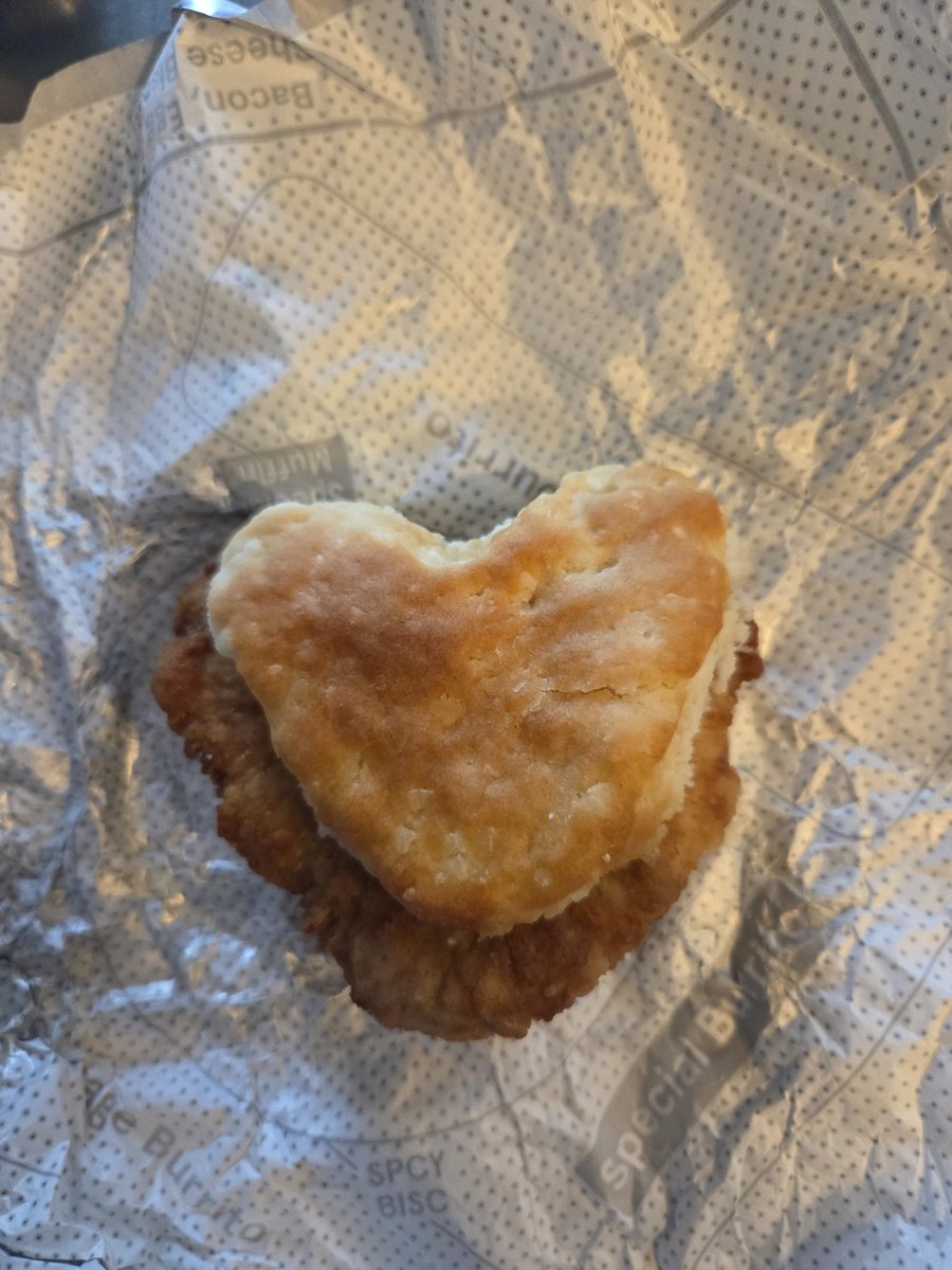 I didn't expect this in my breakfast sandwich this morning. How romantic, <a href="/ChickfilA/">Chick-fil-A, Inc.</a>!
I love you, too. ❤️