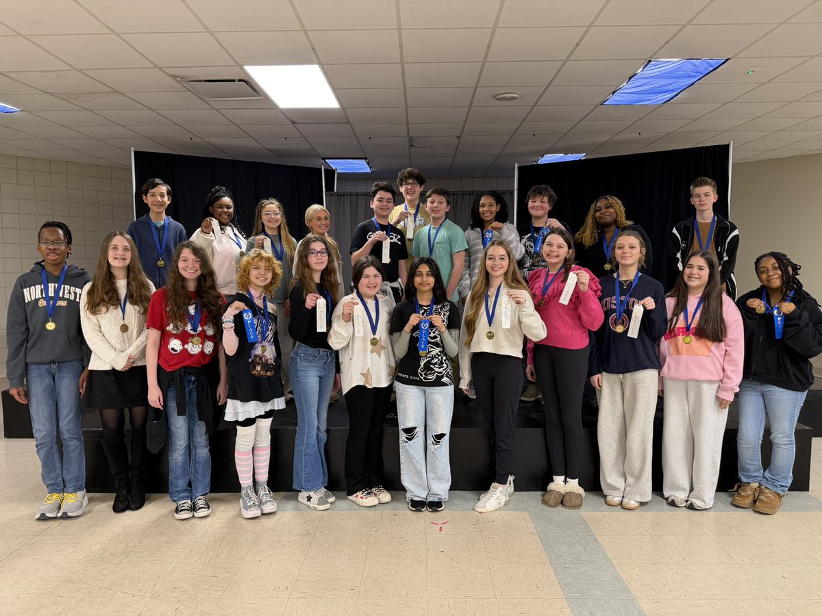 NWRMiddleSchool's tweet photo. Congratulations to our Jr. Thespian Troupe Members who competed on Jan. 31, 2026 with other theatre students from around the state at the MS Jr. Thespian Conference! https://t.co/sqOs6ccipN