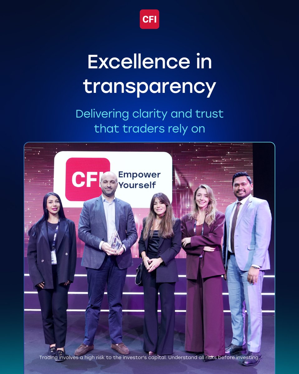🏆 CFI wins Most Transparent Broker!

We are thrilled to share that CFI has been named Most Transparent Broker at the iFX Expo Dubai 2026.

This award reflects our ongoing commitment to clarity, integrity and trust in trading, values that guide everything we build and deliver. 🚀