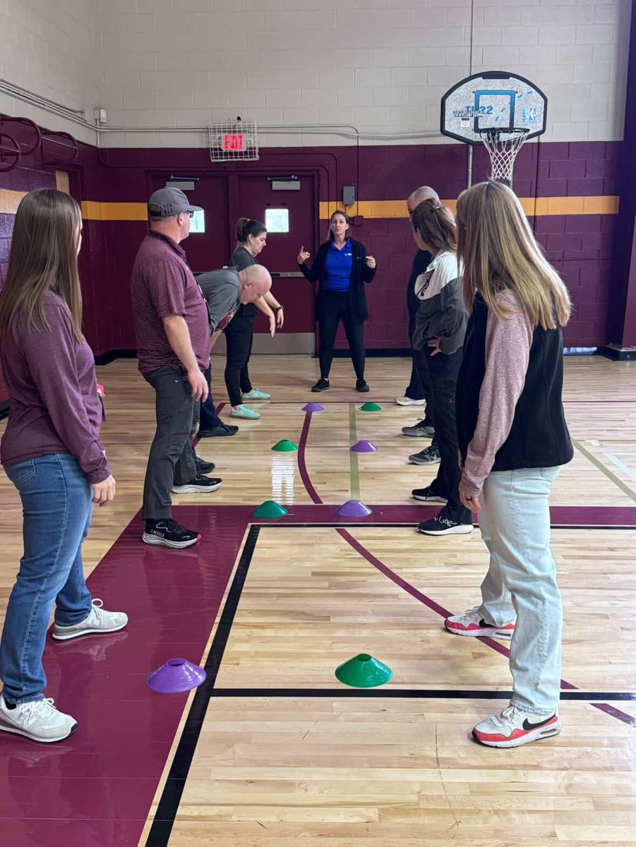 vahperd's tweet photo. Board members, Jen Mulrine and Zack Baker of Newport News Public Schools lead a PD on “PE with a Purpose - Aligning Lessons to SOLs” to HPE teachers in Poquoson Public Schools #physed https://t.co/BmvA9yhWFH