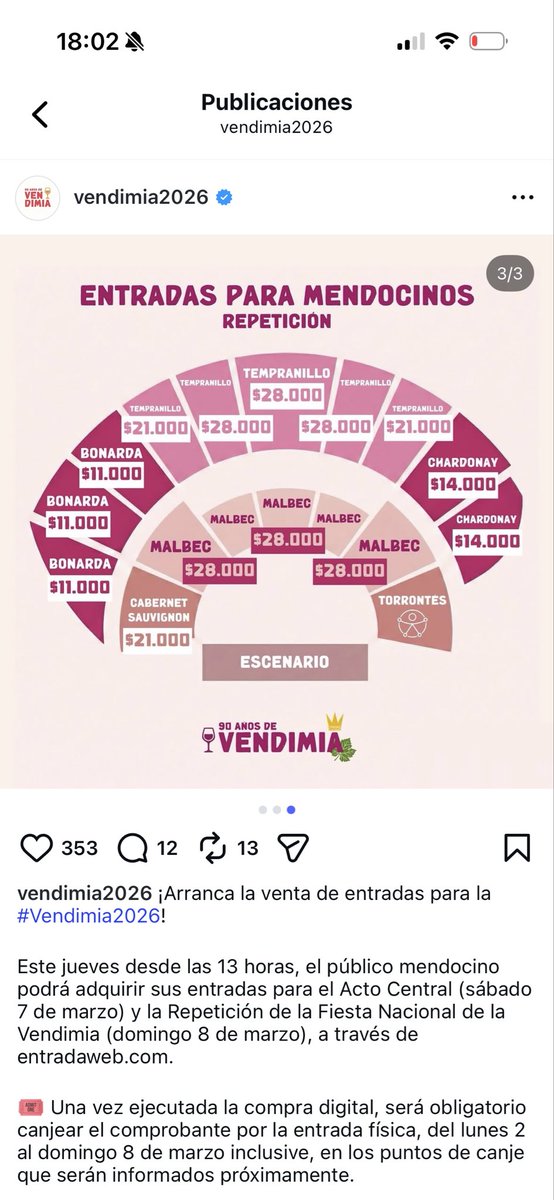 ailucornejo's tweet photo. QUE PASÓ CON LOS PRECIOS???? Vendimia 2026??????? @MendozaPost @diariouno https://t.co/0EPTEUFb6B