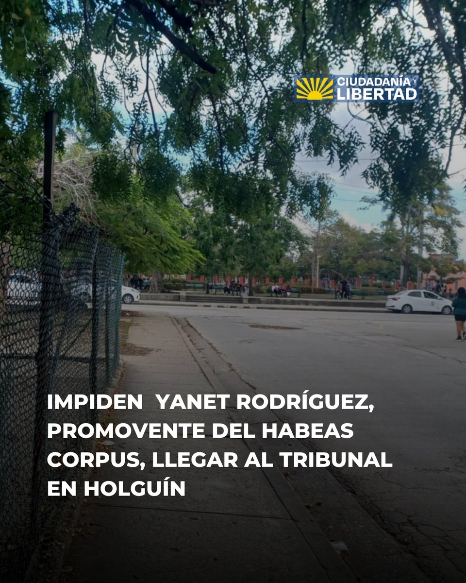 🔴DENUNCIA: Yanet Rodríguez Sánchez fue impedida por agentes de la Ministerio del Interior (MININT) de salir de su domicilio cuando se disponía a comparecer en la audiencia de habeas corpus que ella misma interpuso en favor de Ernesto Medina y Kamil Zayas.

De acuerdo con la