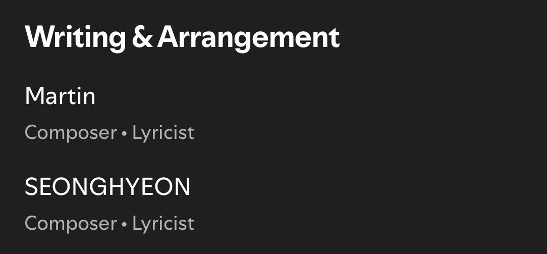 seonghyeon and martin credited as lyricists ! i am so proud 🥹