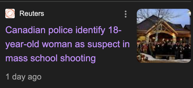 BuckSexton's tweet photo. Killer wasn't a "woman." It was an 18-year-old man. That news outlets play this game of "respecting the pronouns" of a mass child-murdering tranny tells you all you need to know about their broken minds. They will lie to us all to honor a monster's delusion. https://t.co/RQFTBRZUtK