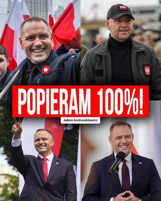 Popieram Pana Prezydenta Karola Nawrockiego od samego początku  kandydatury i będę popierał aż po kolejne dziewięć i pół roku !
Nie wątpię że tak będzie !
Tak nam dopomóż Bóg ! ✌️🙏