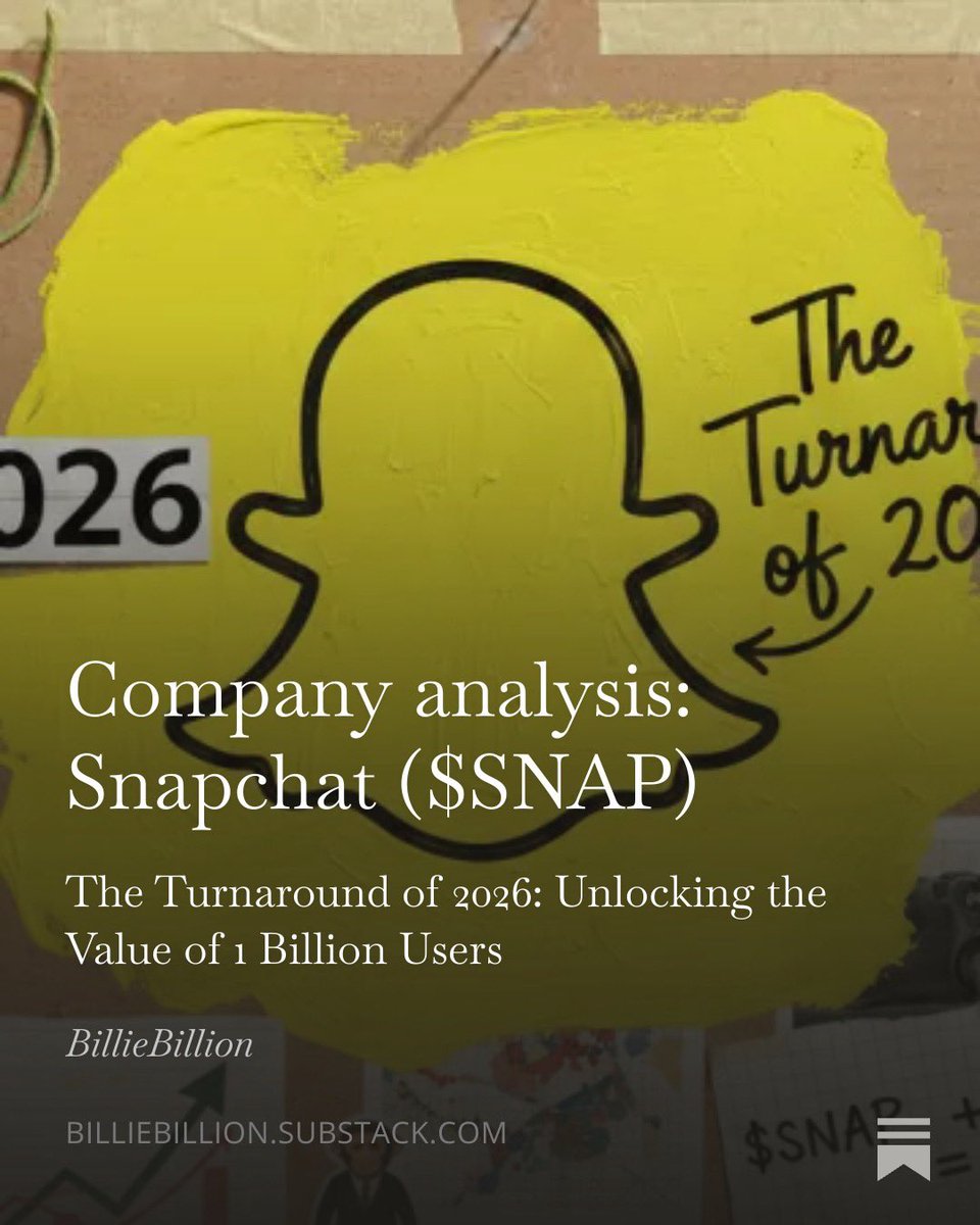 New write-up ✍🏼this time Snapchat $SNAP the turnaround of 2026. Enjoy!

billiebillion.substack.com/p/company-anal…