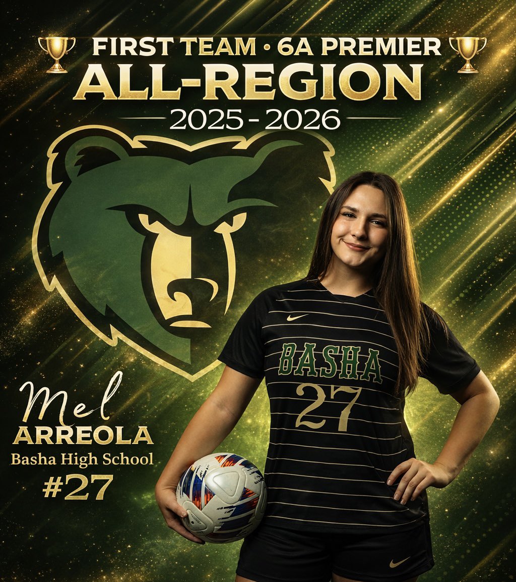 MelSoccer09's tweet photo. Honored to be named First Team 6A Premier All-Region (2025–2026)! ⚽️

Beyond grateful for my coaches, teammates, and everyone who pushes me to be better every day. 🐻💚

#AllRegion #6APremier #DefenseWins #BashaBears

@ImYouthSoccer @Smedley033 @ProvenSports @SteveCoxonCSN https://t.co/PVavDb3Js1