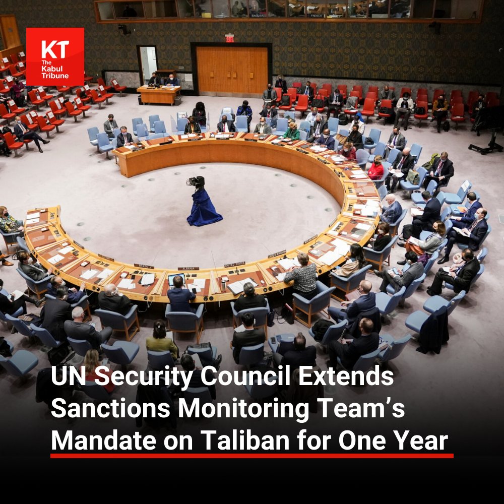 TheKabultribun's tweet image. The UN Security Council on Thursday extended for one year the #mandate of the sanctions monitoring team overseeing measures #against the #Taliban and entities threatening #peace and security in #Afghanistan.
thekabultribune.com/en/0005745