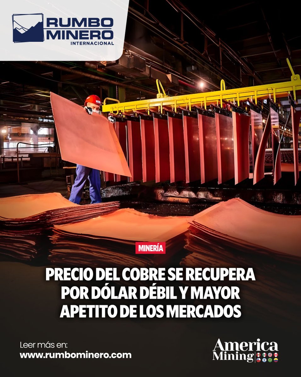 rumbominero's tweet image. 📈 El cobre en la LME sube 0,9% 🔶
Alcanza US$ 13.286 por tonelada métrica.
Más detalles aquí: t1p.de/2yj9e

#Cobre #LME #Mercados #PrecioDelCobre #RumboMinero