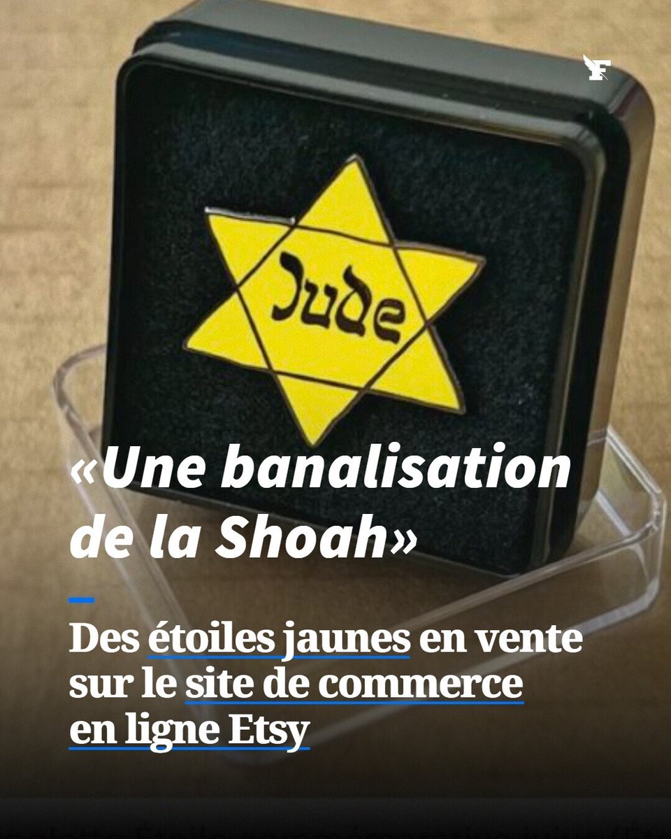 Plusieurs annonces proposant des reproductions de l’étoile jaune, imposée aux juifs pendant la Shoah, sont actuellement disponibles à la vente sur la plateforme Etsy. →l.lefigaro.fr/Y0dB