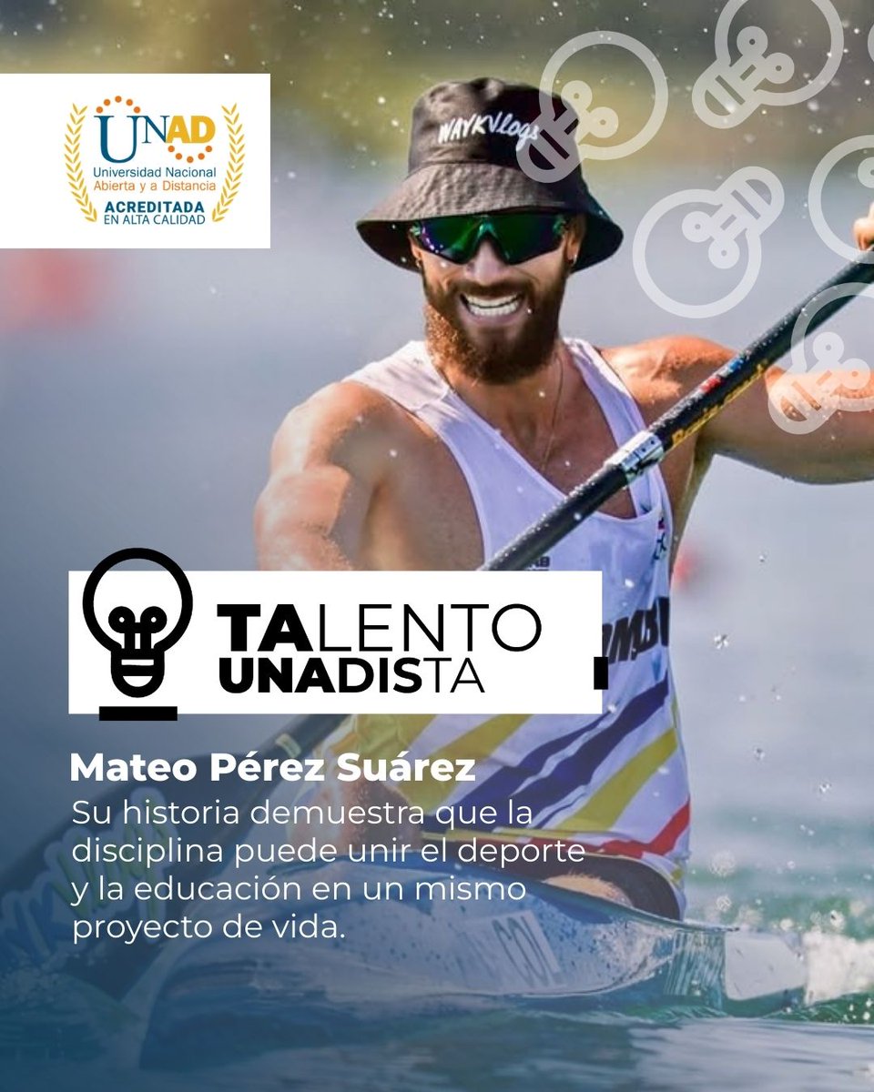 UniversidadUNAD's tweet photo. #TalentoUnadista 🚣‍♂️ Mateo Pérez Suárez 

Su historia demuestra que los sueños no compiten entre sí: se complementan. Mientras avanza en su formación en Ingeniería Multimedia en la UNAD, también se exige al máximo en el alto rendimiento deportivo, construyendo un camino donde la disciplina, la tecnología y la pasión van de la mano.

Sigue 👉