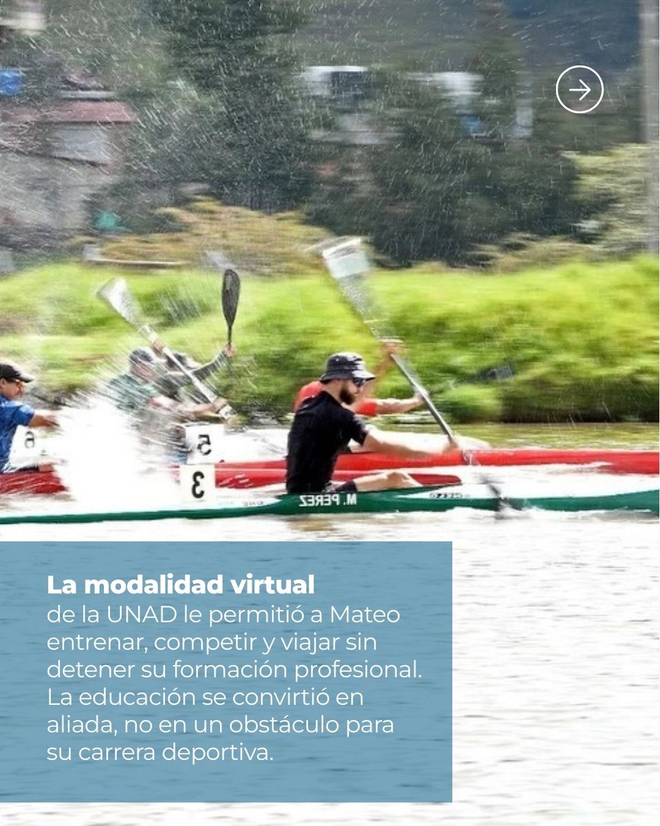 UniversidadUNAD's tweet photo. #TalentoUnadista 🚣‍♂️ Mateo Pérez Suárez 

Su historia demuestra que los sueños no compiten entre sí: se complementan. Mientras avanza en su formación en Ingeniería Multimedia en la UNAD, también se exige al máximo en el alto rendimiento deportivo, construyendo un camino donde la disciplina, la tecnología y la pasión van de la mano.

Sigue 👉