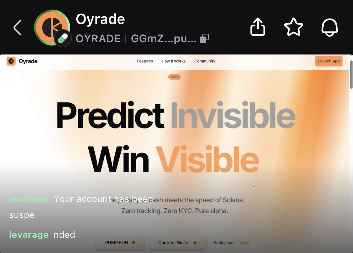 🎙️Oyrade Livestream now on Pumpfun 
Join us and feel free to discuss!