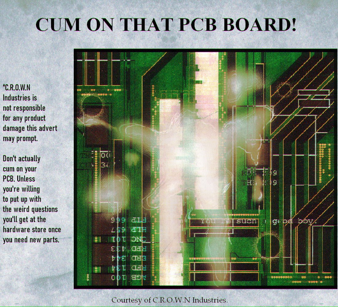 Take_Care_Luv's tweet photo. Cum in that PCB Board!!!
#objectum #techum #artist https://t.co/lI3DWDVOlc
