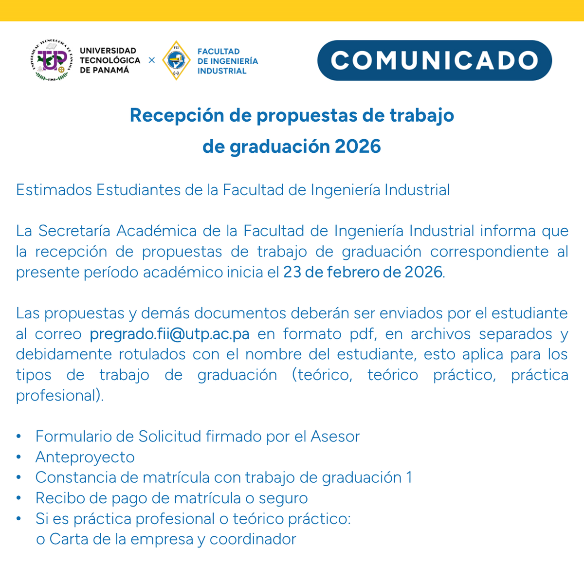 Facultad de Ingeniería Industrial | UTP tweet media