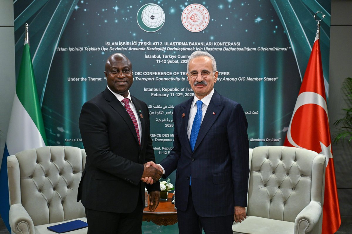 Sierra Leone Ulaştırma ve Havacılık Bakanı Sayın Alhaji Fanday Turay ile bir araya geldik.

Türkiye olarak, Afrika kıtasıyla ortak hedefler doğrultusunda kurduğumuz iş birliklerini güçlendirerek sürdüreceğiz.

📍İstanbul

🇹🇷🤝🇸🇱

#TürkiyeHızlanıyor 🇹🇷