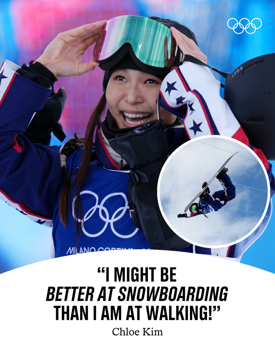 Double Olympic champion Chloe Kim is going for the three-peat in the women's halfpipe today at #MilanoCortina2026! 👀

#Snowboarding #WinterOlympics