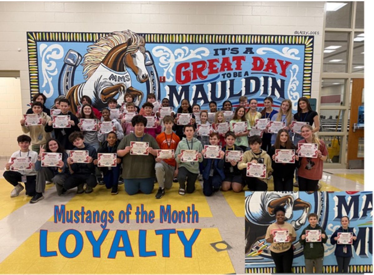 Congratulations to our Mustangs of the Month! These individuals stand out as being loyal students!