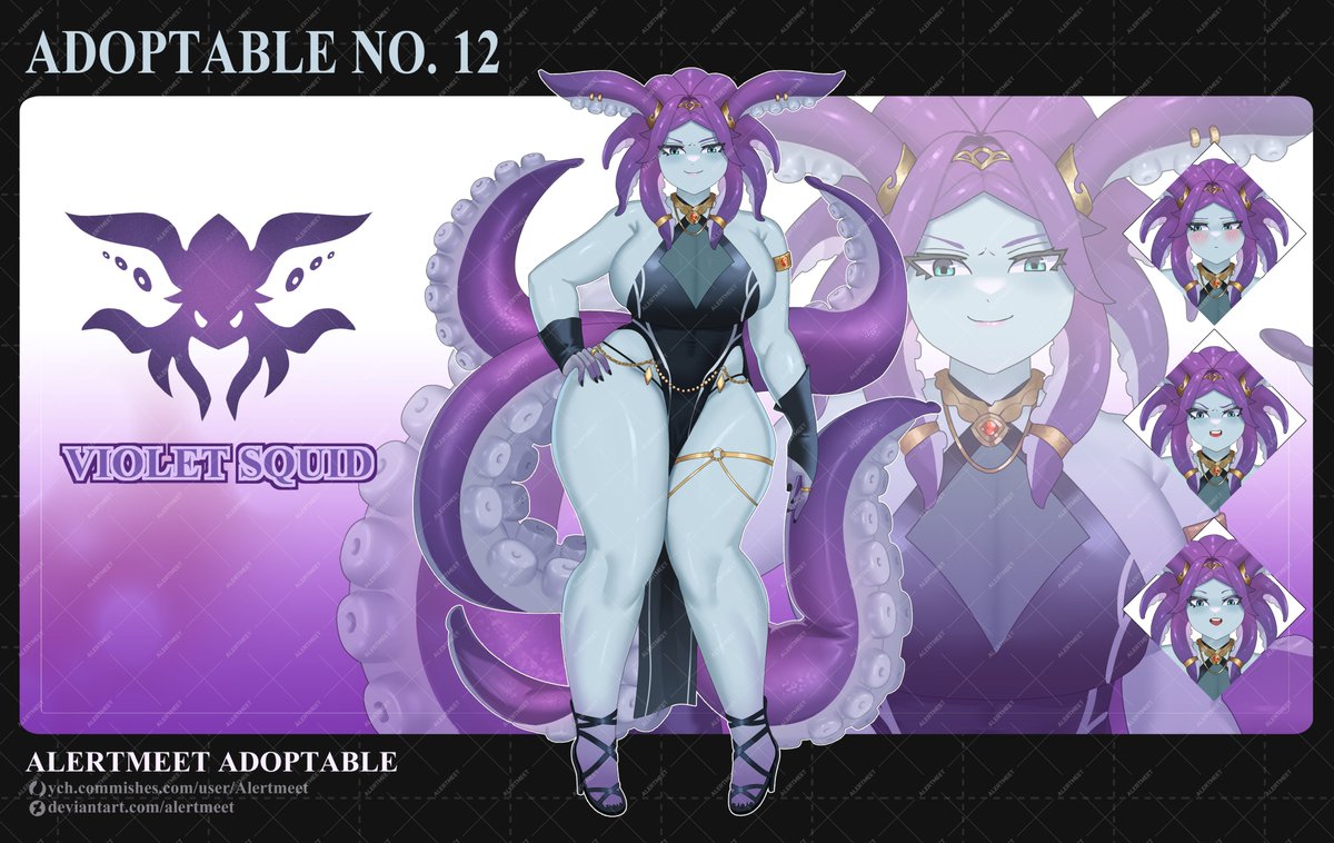 Alertmeet03's tweet image. my adoptable no. 12 bid here 
deviantart.com/alertmeet/art/…
#characterdesign #adoptable #Squid #originalcharacter
