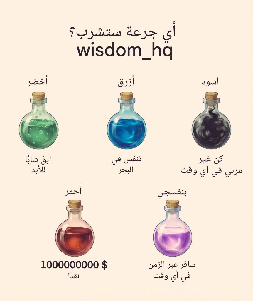 ♦️ اختر الجرعه التي ستشربها 

،