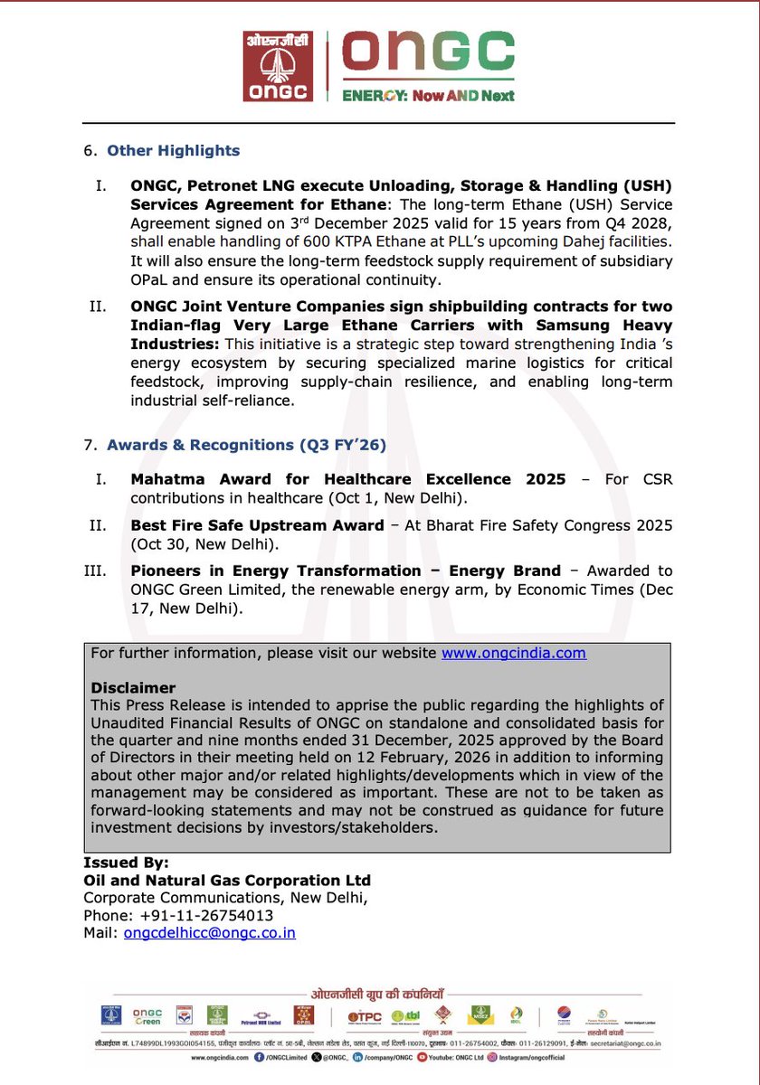 Oil and Natural Gas Corporation Limited (ONGC) tweet media