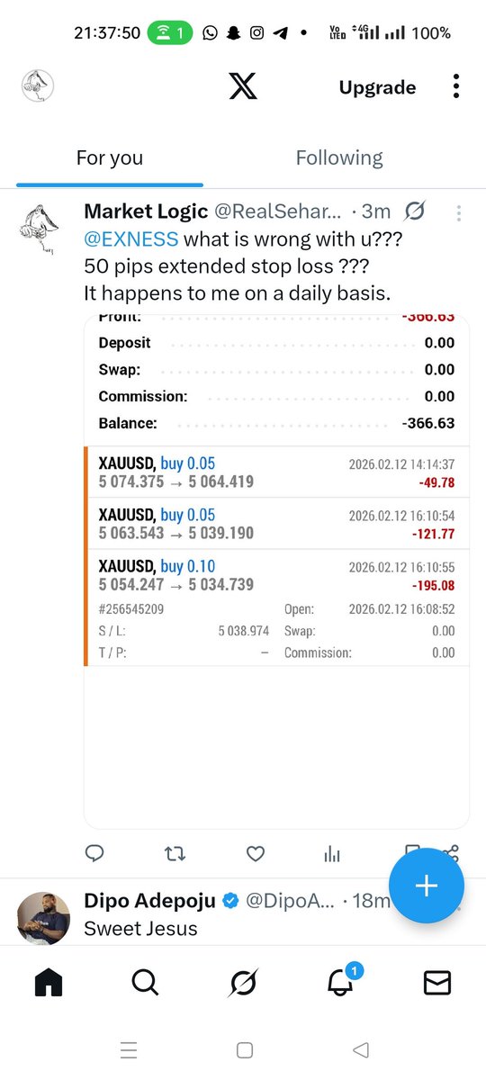 RealSeharZada's tweet photo. @EXNESS @EXNESS what is wrong with u???
50 pips extended stop loss ???
It happens to me on a daily basis. https://t.co/BQm70NSoNv