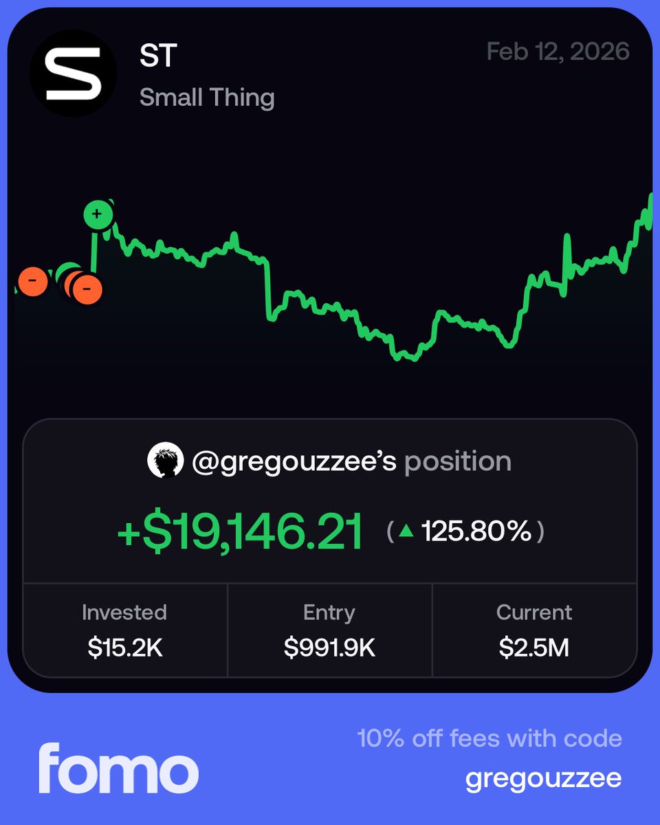 gregouzzee's tweet photo. If you’re a smart guy, you’ve already installed @tryfomo and became rich in a single day.

$ST hasn’t even started marketing yet

The proof of robotics hasn’t been established yet.

Don’t miss the robotics wave.

Way higher. https://t.co/2BzgSAHqWx