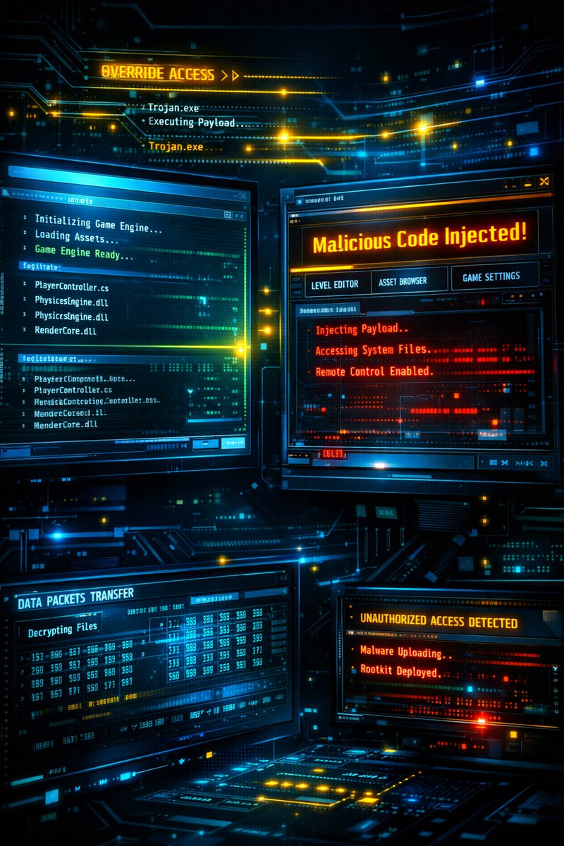 ¿Sabías que una novela visual puede h*ckear tu empresa? RenEngine usa Ren'Py para ocultar HijackLoader y robar credenciales.

IOCs:
MD5: 2E70ECA2191C79AD15DA2D4C25EB66B9
Dominios:
artistapirata[.]fit
zdescargas[.]pro
awdescargas[.]pro

#IOCs #RenEngine #Fenikso