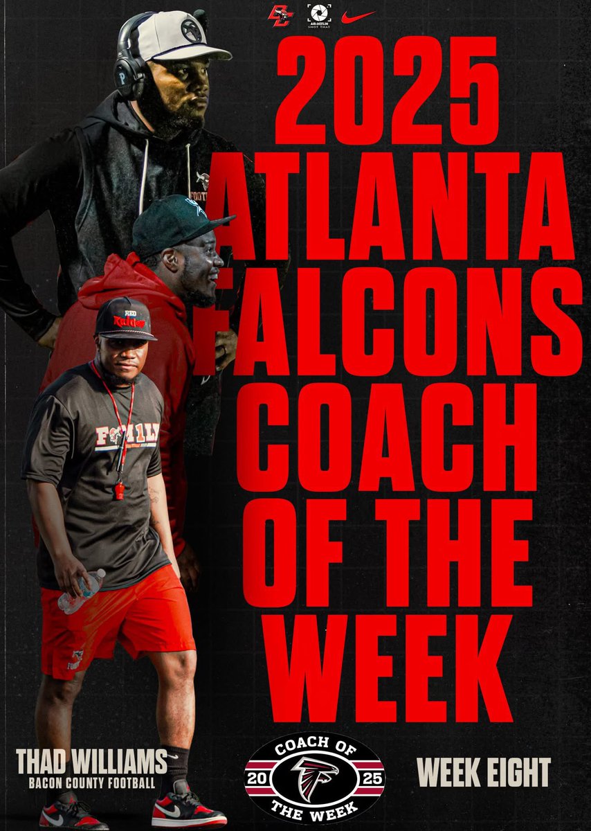 RecruitBCFB's tweet photo. 🚨Post Season Awards🚨

Atlanta Falcons Coach of the Week 
- Head Football Coach @Thethadwilliams 

Parker Resources Assistant Coach OTY
- Defensive Coordinator @CoachWilder39

#FAM1LY 🔴⚪️⚫️ https://t.co/PsvSeZn95e